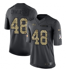 Men's Nike Baltimore Ravens #48 Patrick Onwuasor Limited Black 2016 Salute to Service NFL Jersey