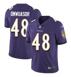 Youth Nike Baltimore Ravens #48 Patrick Onwuasor Purple Team Color Vapor Untouchable Limited Player NFL Jersey