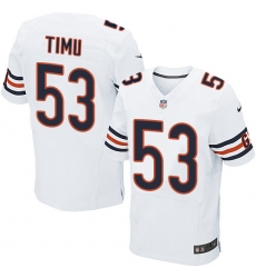 Men's Nike Chicago Bears #53 John Timu Elite White NFL Jersey