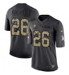 Youth Nike Cleveland Browns #26 Derrick Kindred Limited Black 2016 Salute to Service NFL Jersey