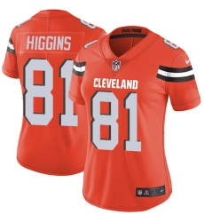 Women's Nike Cleveland Browns #81 Rashard Higgins Orange Alternate Vapor Untouchable Limited Player NFL Jersey