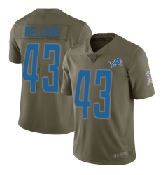 Youth Nike Detroit Lions #43 Nick Bellore Limited Olive 2017 Salute to Service NFL Jersey