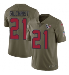 Men's Nike Houston Texans #21 Marcus Gilchrist Limited Olive 2017 Salute to Service NFL Jersey