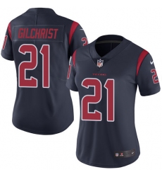 Women's Nike Houston Texans #21 Marcus Gilchrist Limited Navy Blue Rush Vapor Untouchable NFL Jersey