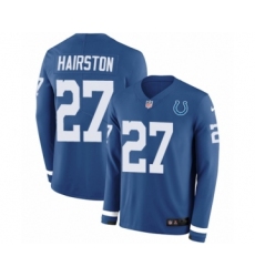 Youth Nike Indianapolis Colts #27 Nate Hairston Limited Blue Therma Long Sleeve NFL Jersey