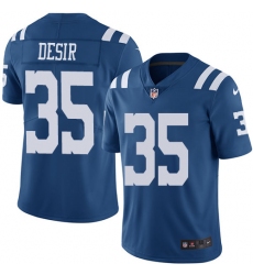 Men's Nike Indianapolis Colts #35 Pierre Desir Elite Royal Blue Rush Vapor Untouchable NFL Jersey