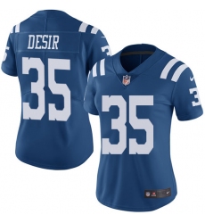 Women's Nike Indianapolis Colts #35 Pierre Desir Limited Royal Blue Rush Vapor Untouchable NFL Jersey