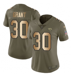 Women's Nike Jacksonville Jaguars #30 Corey Grant Limited Olive/Gold 2017 Salute to Service NFL Jersey