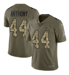 Men's Nike Miami Dolphins #44 Stephone Anthony Limited Olive/Camo 2017 Salute to Service NFL Jersey