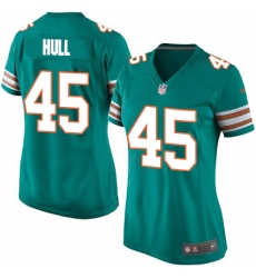 Women's Nike Miami Dolphins #45 Mike Hull Game Aqua Green Alternate NFL Jersey