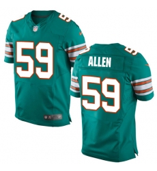 Men's Nike Miami Dolphins #59 Chase Allen Elite Aqua Green Alternate NFL Jersey