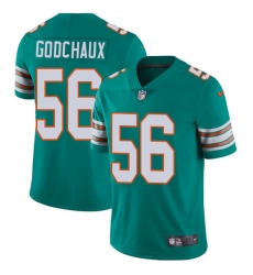 Men's Nike Miami Dolphins #56 Davon Godchaux Aqua Green Alternate Vapor Untouchable Limited Player NFL Jersey