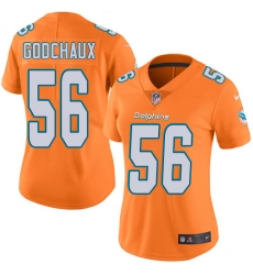 Women's Nike Miami Dolphins #56 Davon Godchaux Limited Orange Rush Vapor Untouchable NFL Jersey