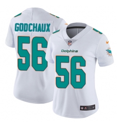 Women's Nike Miami Dolphins #56 Davon Godchaux White Vapor Untouchable Limited Player NFL Jersey