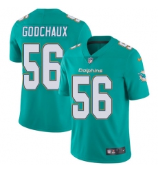 Youth Nike Miami Dolphins #56 Davon Godchaux Aqua Green Team Color Vapor Untouchable Limited Player NFL Jersey