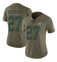 Women's Nike New York Jets #27 Darryl Roberts Limited Olive 2017 Salute to Service NFL Jersey