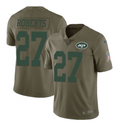 Youth Nike New York Jets #27 Darryl Roberts Limited Olive 2017 Salute to Service NFL Jersey