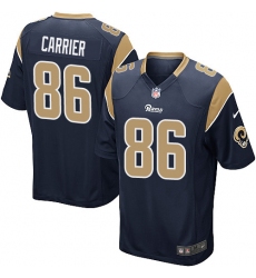 Men's Nike Los Angeles Rams #86 Derek Carrier Game Navy Blue Team Color NFL Jersey