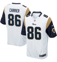 Men's Nike Los Angeles Rams #86 Derek Carrier Game White NFL Jersey