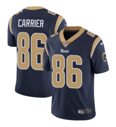 Men's Nike Los Angeles Rams #86 Derek Carrier Navy Blue Team Color Vapor Untouchable Limited Player NFL Jersey