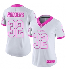 Women's Nike Tampa Bay Buccaneers #32 Jacquizz Rodgers Limited White/Pink Rush Fashion NFL Jersey