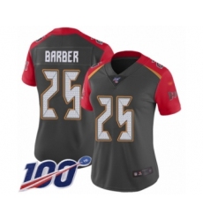 Women's Tampa Bay Buccaneers #25 Peyton Barber Limited Gray Inverted Legend 100th Season Football Jersey