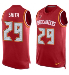 Men's Nike Tampa Bay Buccaneers #29 Ryan Smith Limited Red Player Name & Number Tank Top NFL Jersey