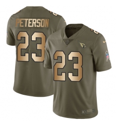 Youth Nike Arizona Cardinals #23 Adrian Peterson Limited Olive/Gold 2017 Salute to Service NFL Jersey