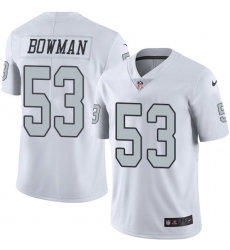 Youth Nike Oakland Raiders #53 NaVorro Bowman Limited White Rush Vapor Untouchable NFL Jersey