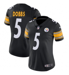 Women's Nike Pittsburgh Steelers #5 Joshua Dobbs Black Team Color Vapor Untouchable Limited Player NFL Jersey