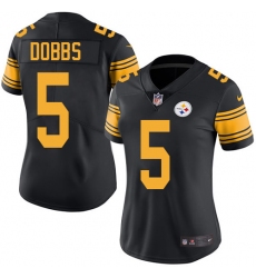 Women's Nike Pittsburgh Steelers #5 Joshua Dobbs Limited Black Rush Vapor Untouchable NFL Jersey