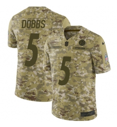 Youth Nike Pittsburgh Steelers #5 Joshua Dobbs Limited Camo 2018 Salute to Service NFL Jersey