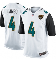 Men's Nike Jacksonville Jaguars #4 Josh Lambo Game White NFL Jersey