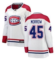 Women's Montreal Canadiens #45 Joe Morrow Authentic White Away Fanatics Branded Breakaway NHL Jersey