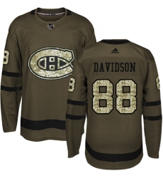 Youth Adidas Montreal Canadiens #88 Brandon Davidson Authentic Green Salute to Service NHL Jersey
