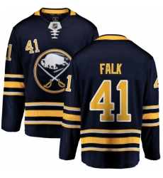 Men's Buffalo Sabres #41 Justin Falk Fanatics Branded Navy Blue Home Breakaway NHL Jersey