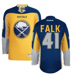Men's Reebok Buffalo Sabres #41 Justin Falk Authentic Gold New Third NHL Jersey