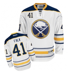 Youth Reebok Buffalo Sabres #41 Justin Falk Authentic White Away NHL Jersey