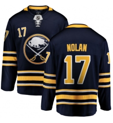 Men's Buffalo Sabres #17 Jordan Nolan Fanatics Branded Navy Blue Home Breakaway NHL Jersey