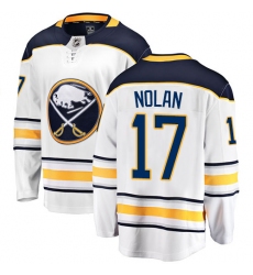 Men's Buffalo Sabres #17 Jordan Nolan Fanatics Branded White Away Breakaway NHL Jersey