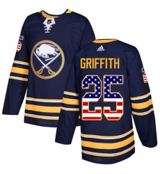Youth Adidas Buffalo Sabres #25 Seth Griffith Authentic Navy Blue USA Flag Fashion NHL Jersey