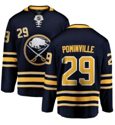 Men's Buffalo Sabres #29 Jason Pominville Fanatics Branded Navy Blue Home Breakaway NHL Jersey