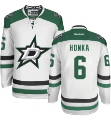 Women's Reebok Dallas Stars #6 Julius Honka Authentic White Away NHL Jersey