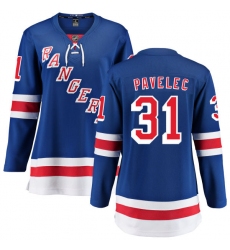 Women's New York Rangers #31 Ondrej Pavelec Fanatics Branded Royal Blue Home Breakaway NHL Jersey