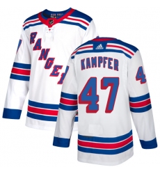 Women's Adidas New York Rangers #47 Steven Kampfer Authentic White Away NHL Jersey