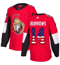 Youth Adidas Ottawa Senators #14 Alexandre Burrows Authentic Red USA Flag Fashion NHL Jersey