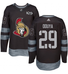 Men's Adidas Ottawa Senators #29 Johnny Oduya Authentic Black 1917-2017 100th Anniversary NHL Jersey