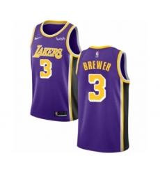 Women's Los Angeles Lakers #3 Corey Brewer Authentic Purple Basketball Jerseys - Icon Edition