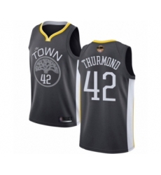 Youth Golden State Warriors #42 Nate Thurmond Swingman Black 2019 Basketball Finals Bound Basketball Jersey - Statement Edition