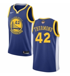 Youth Nike Golden State Warriors #42 Nate Thurmond Swingman Royal Blue Road 2018 NBA Finals Bound NBA Jersey - Icon Edition